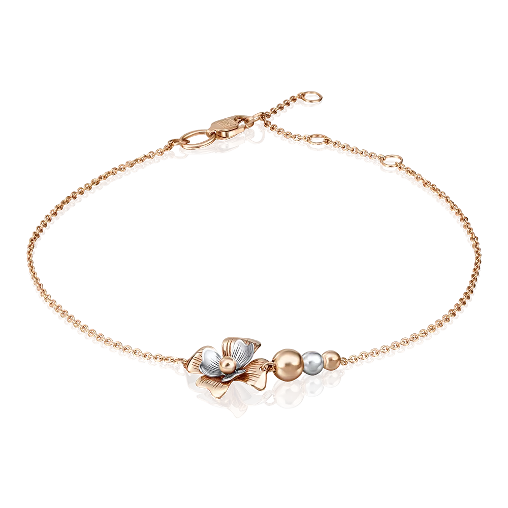 Браслет «Цветок» из комбинированного золота 05-0576-00-000-1111-65