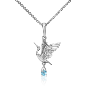 Подвеска «Аист» из серебра с топазом 03-3079-00-201-0200