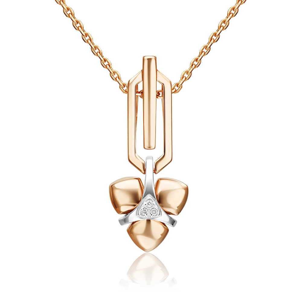 Подвеска из комбинированного золота с бриллиантами 03-3357-00-101-1111