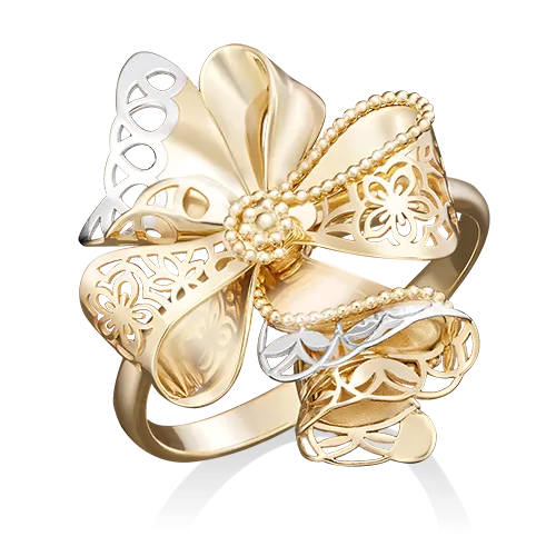 Кольцо «Бант» из лимонного золота 01-5041-00-000-1130-48