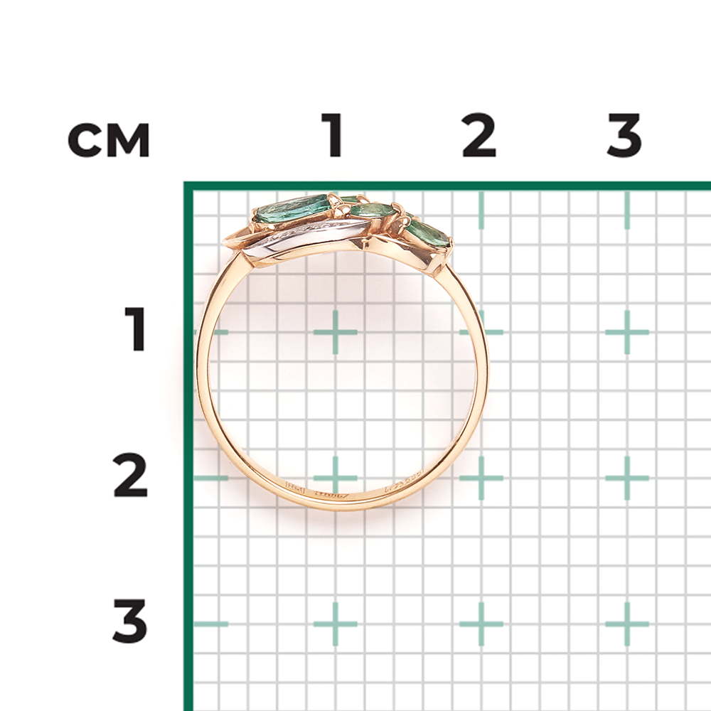Кольцо из комбинированного золота с изумрудами и бриллиантами 01-5042-00-106-1111-30