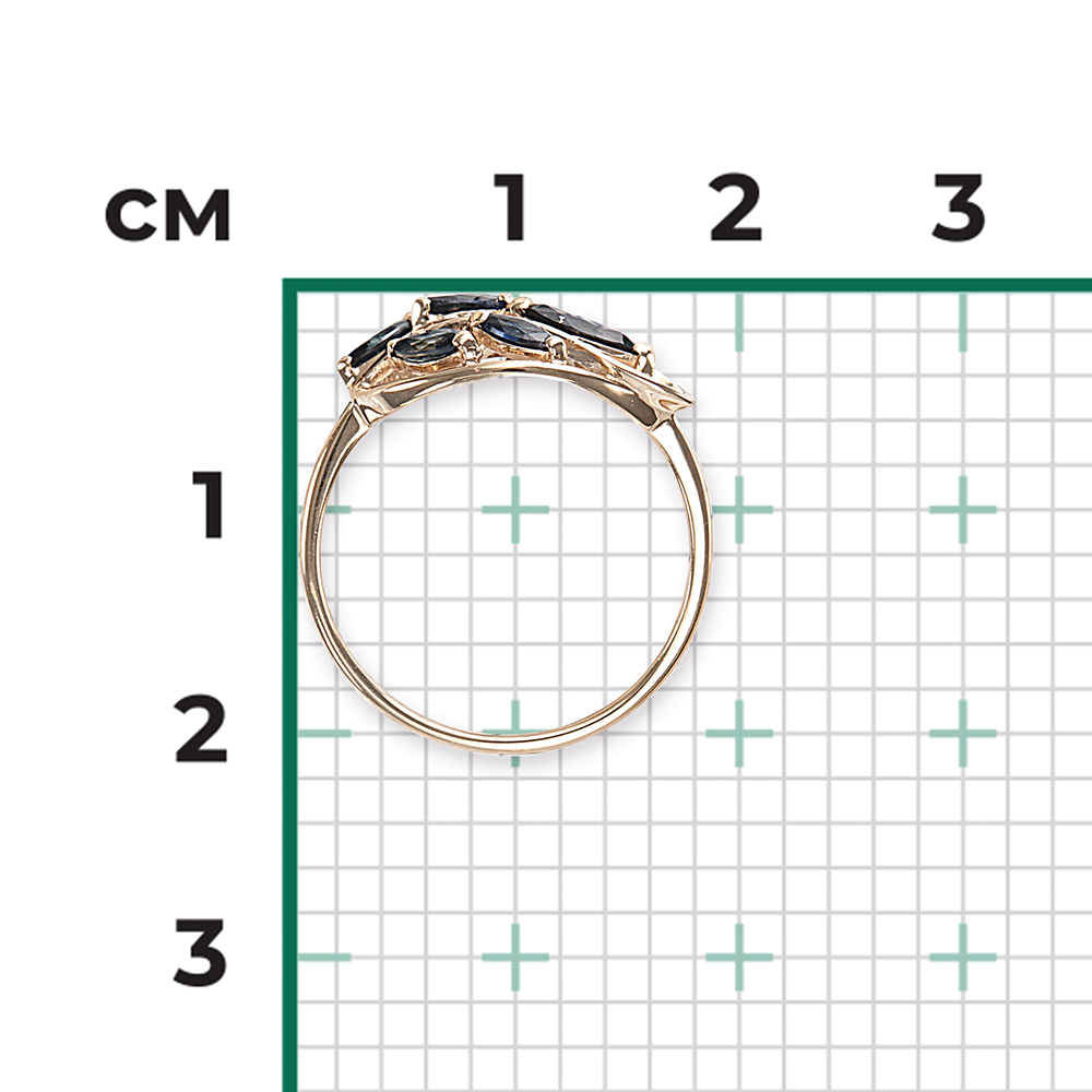 Кольцо из комбинированного золота с сапфирами и бриллиантами 01-5042-00-105-1111-30
