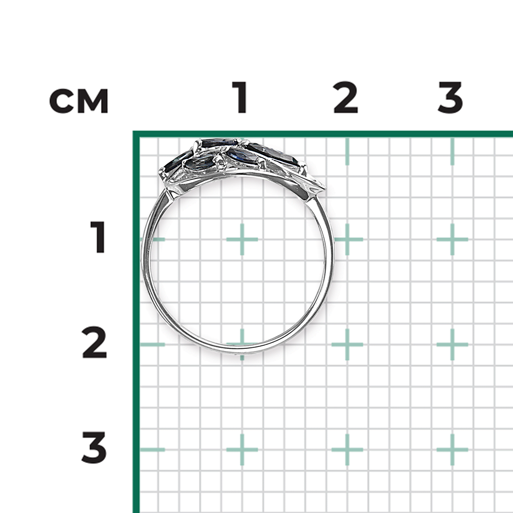 Кольцо из белого золота с сапфирами и бриллиантами 01-5042-00-105-1120-30