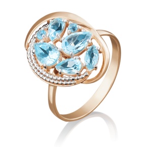 Кольцо из красного золота с топазами 01-5043-00-201-1110-46