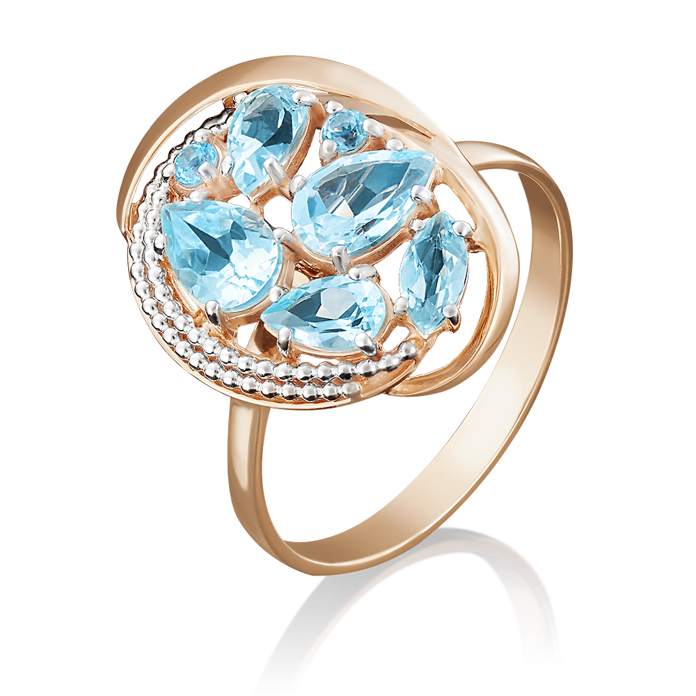 Кольцо из красного золота с топазами 01-5043-00-201-1110-46