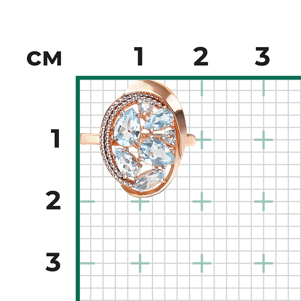 Кольцо из красного золота с топазами 01-5043-00-201-1110-46