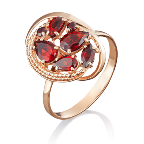 Кольцо из красного золота с гранатами 01-5043-00-204-1110-46