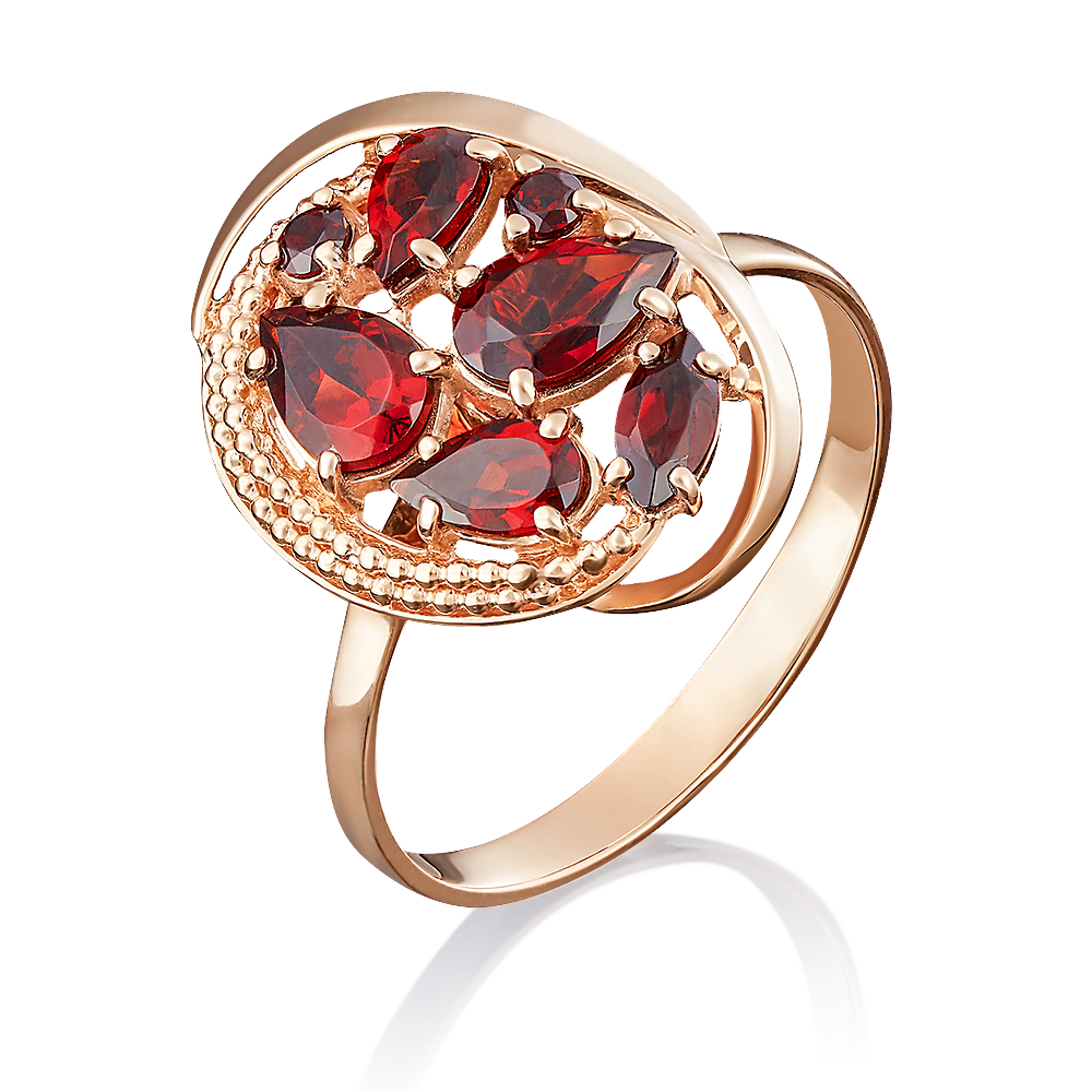 Кольцо из красного золота с гранатами 01-5043-00-204-1110-46