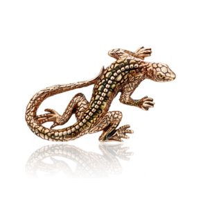 Брошь «Ящерица» из красного золота с эмалью 04-0213-00-000-1110-48