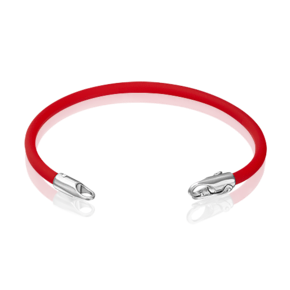 Браслет-соул из серебра с красным полиуретановым шнуром 05-0762-06-000-0200