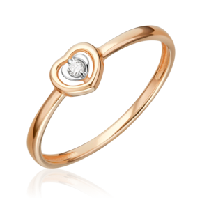 Помолвочное кольцо из красного золота с бриллиантом 01-5969-00-101-1110