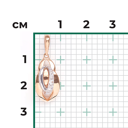 Подвеска из комбинированного золота с фианитами 03-3134-00-401-1111-03