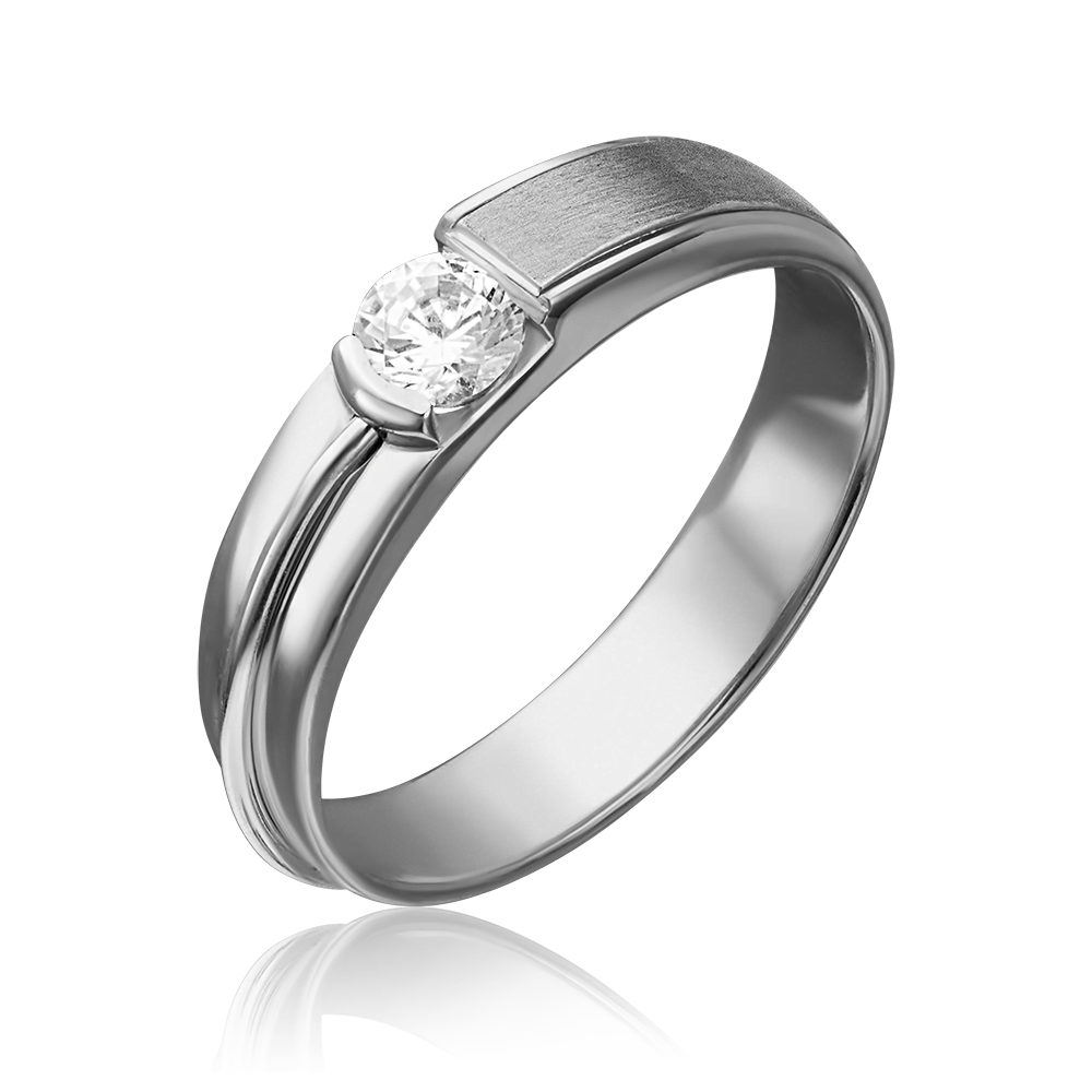 Кольцо из белого золота с фианитом 01-5244-00-401-1120