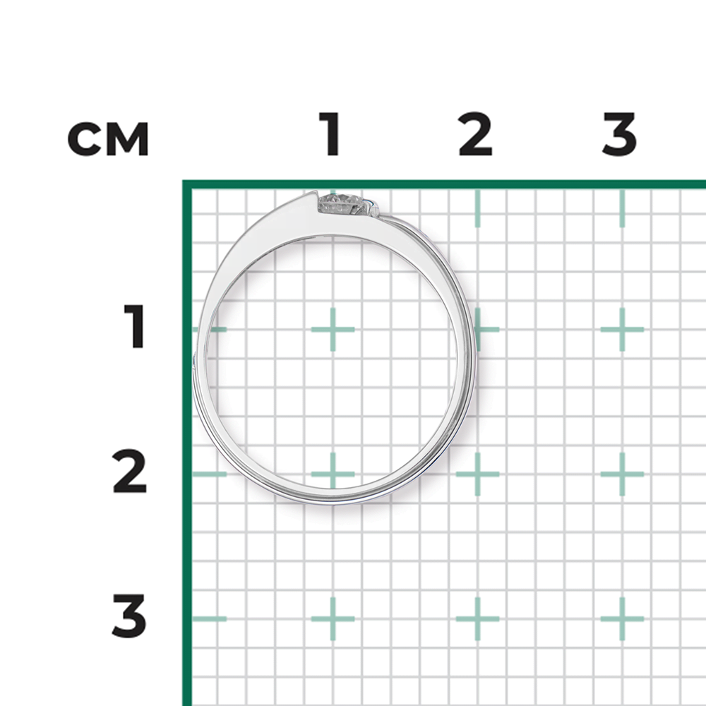 Кольцо из белого золота с фианитом 01-5244-00-401-1120