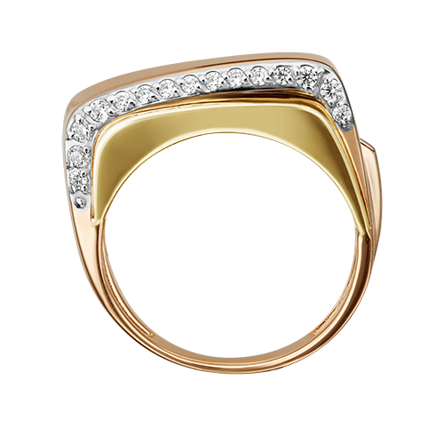 Кольцо из комбинированного золота с фианитами 01-5421-00-401-1140-48