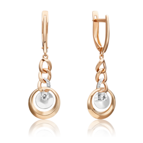 Серьги «Энергия» из комбинированного золота с натуральными топазами white 02-4833-00-201-1111