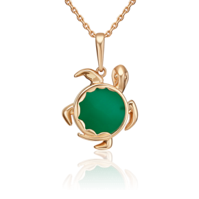 Подвеска «Морская черепаха» из красного золота с агатом 03-3606-00-749-1110