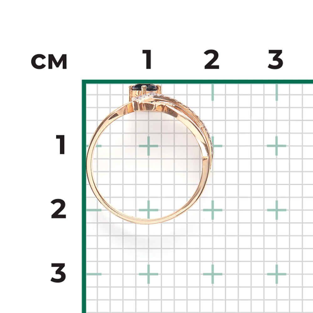 Кольцо из красного золота с сапфиром и бриллиантами 01-0125-00-105-1110-30
