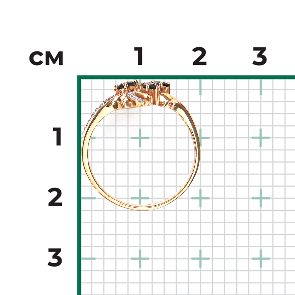Кольцо из красного золота с сапфирами и бриллиантами 01-0129-00-105-1110-30