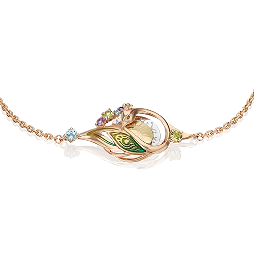Браслет «Преображение» из комбинированного золота с миксом камней и эмалью 05-0706-00-221-1140