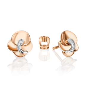 Серьги-пусеты из комбинированного золота с бриллиантами 02-5005-00-101-1111