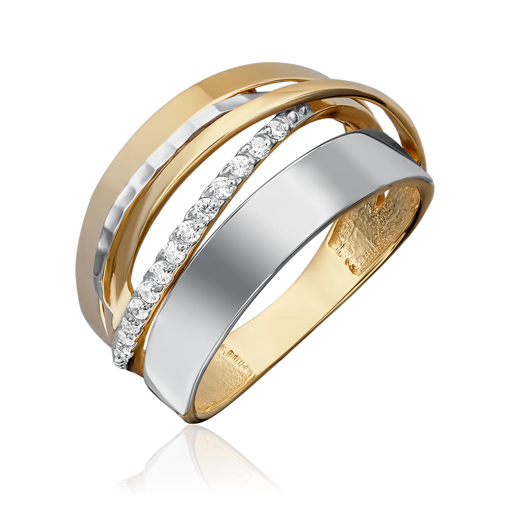 Кольцо из комбинированного золота с фианитами 01-5239-00-401-1121-42