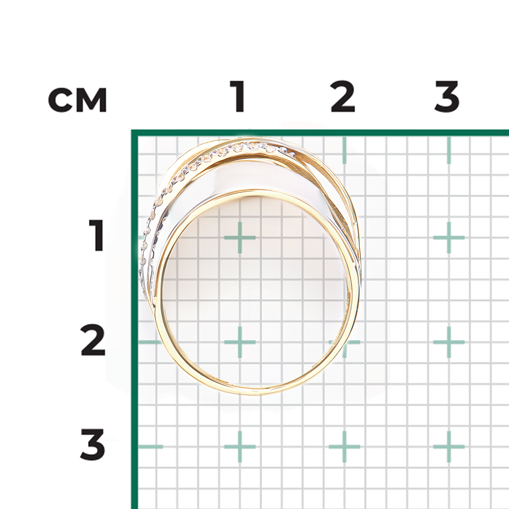 Кольцо из комбинированного золота с фианитами 01-5239-00-401-1121-42