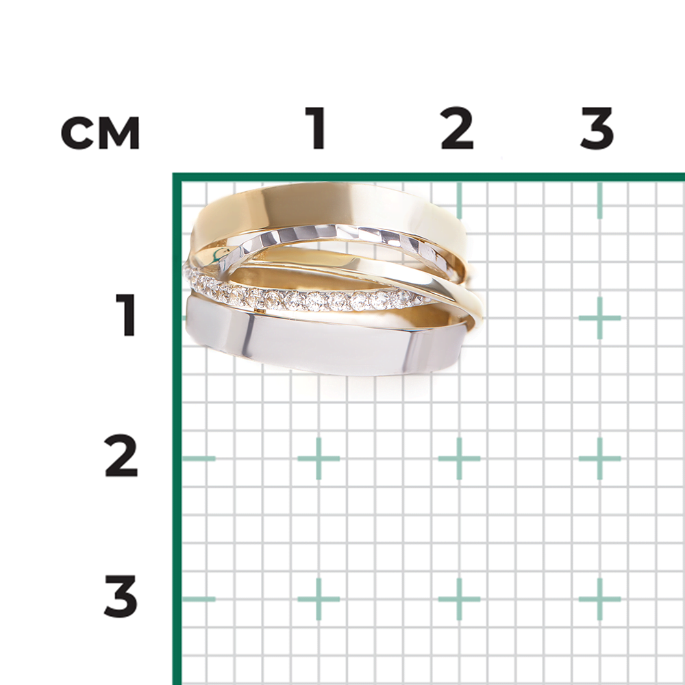 Кольцо из комбинированного золота с фианитами 01-5239-00-401-1121-42