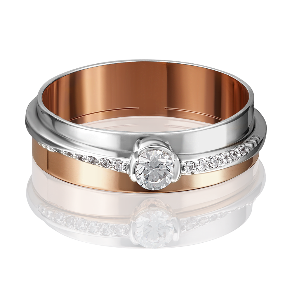 Кольцо из комбинированного золота с бриллиантами 01-5213-00-101-1111-30