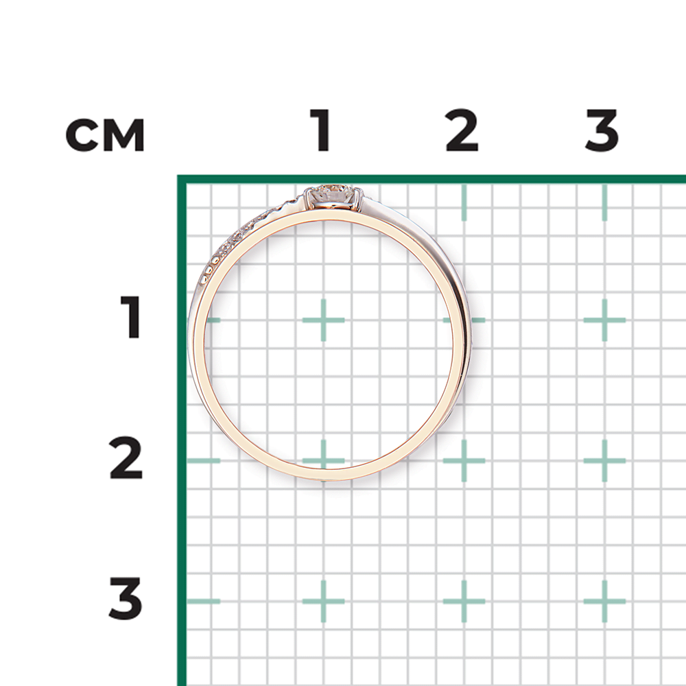 Кольцо из комбинированного золота с бриллиантами 01-5213-00-101-1111-30