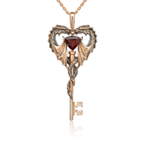 Подвеска «Секрет успеха» из красного золота с гранатом 03-3508-00-204-1110