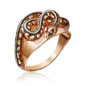 Кольцо «Анаконда» из красного золота с эмалью 01-5147-00-000-1110-59