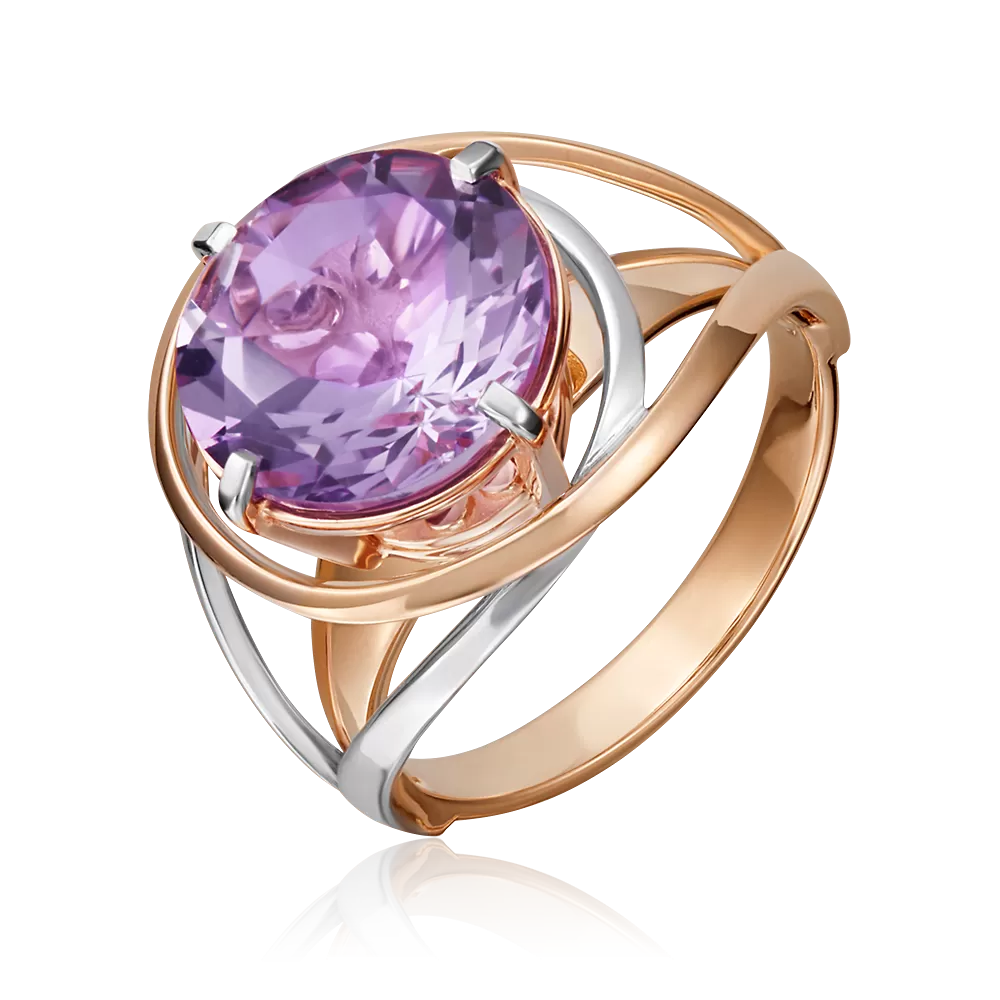 Кольцо из красного золота с аметистом 01-5203-00-203-1110-46