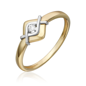 Кольцо из комбинированного золота с бриллиантом 01-5812-00-101-1121