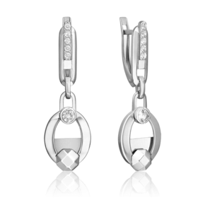 Серьги с английским замком из белого золота с натуральными топазами white 02-5048-00-201-1120