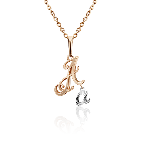 Подвеска «Буква А» из комбинированного золота 03-2950-А-000-1111