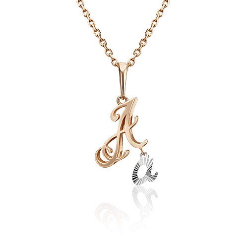 Подвеска «Буква А» из комбинированного золота 03-2950-А-000-1111