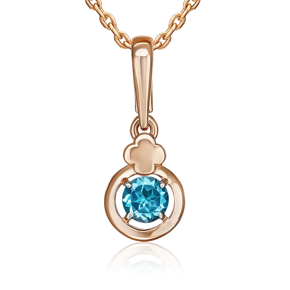 Подвеска из красного золота с топазом 03-3572-01-201-1110