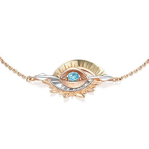 Браслет «Два солнца» из комбинированного золота с топазами 05-0681-00-201-1140-75