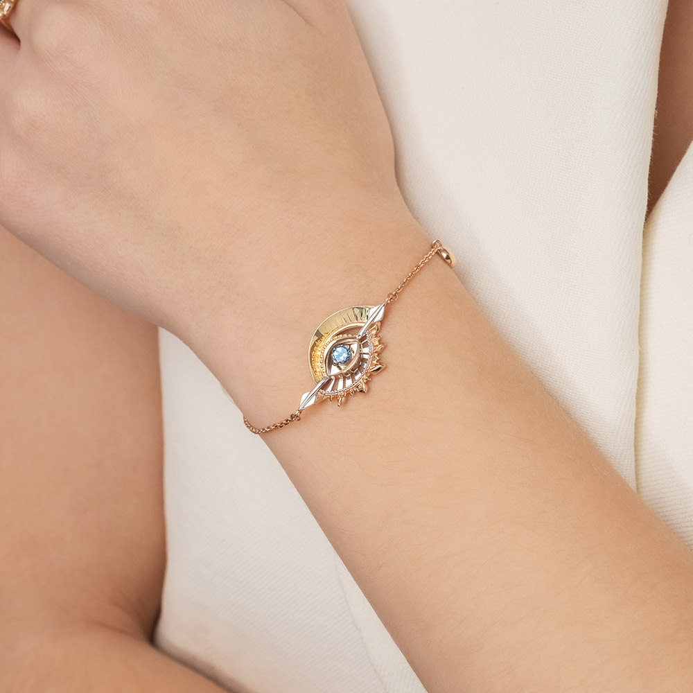 Браслет «Два солнца» из комбинированного золота с топазами 05-0681-00-201-1140-75