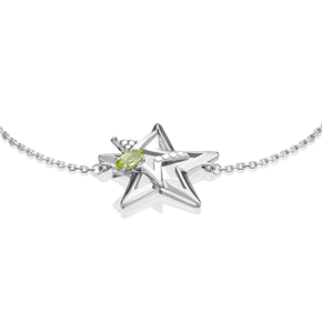 Браслет «Звезда» из серебра с хризолитом 05-0660-00-205-0200-69