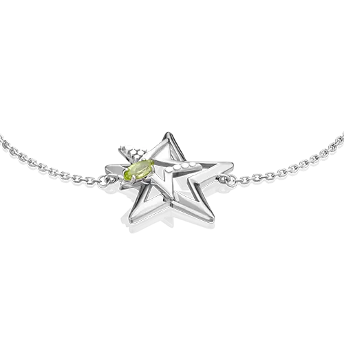 Браслет «Звезда» из серебра с хризолитом 05-0660-00-205-0200-69