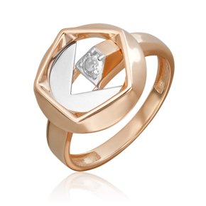 Кольцо из комбинированного золота с натуральным топазом white 01-5623-00-201-1111