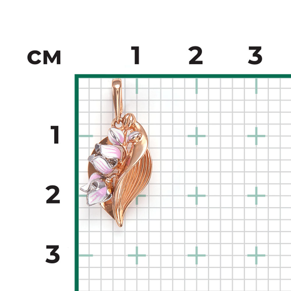 Подвеска «Ландыш» из комбинированного золота с эмалью 03-2653-00-000-1111-59