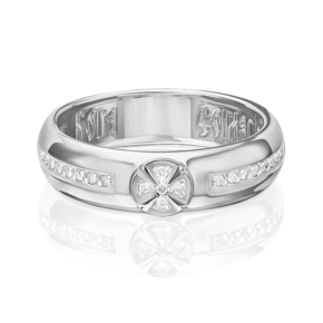 Обручальное (венчальное) кольцо из белого золота с бриллиантами 01-0520-00-101-1120-30