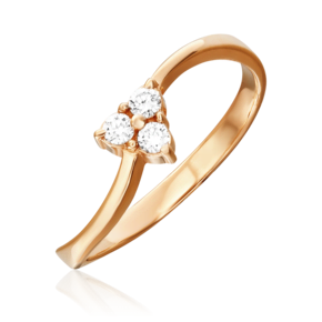 Кольцо из красного золота с бриллиантами 01-0523-00-101-1110-30