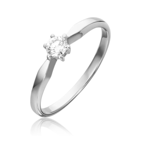 Кольцо из белого золота с бриллиантом