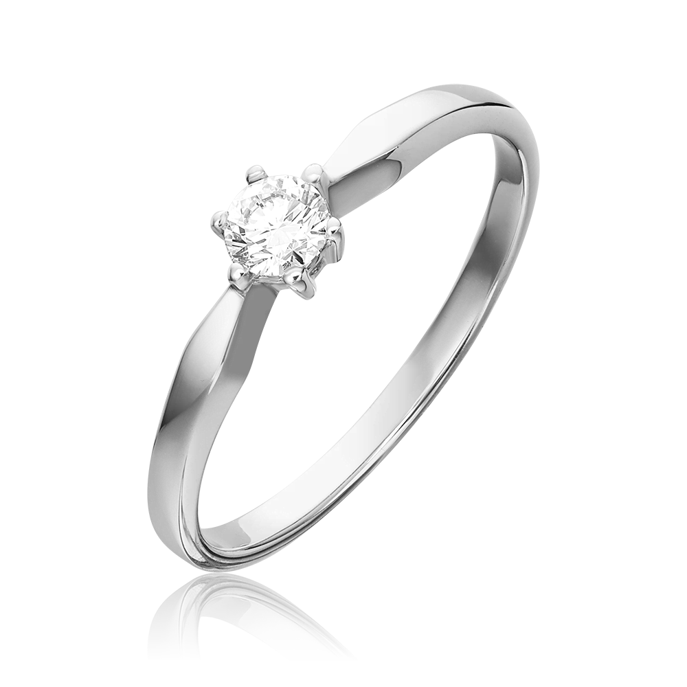 Кольцо из белого золота с бриллиантом 01-0526-00-101-1120-30