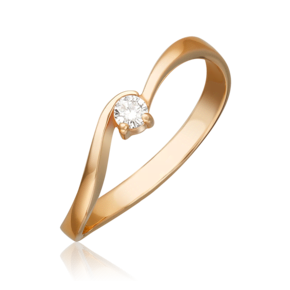 Кольцо из красного золота с бриллиантом 01-0533-00-101-1110-30