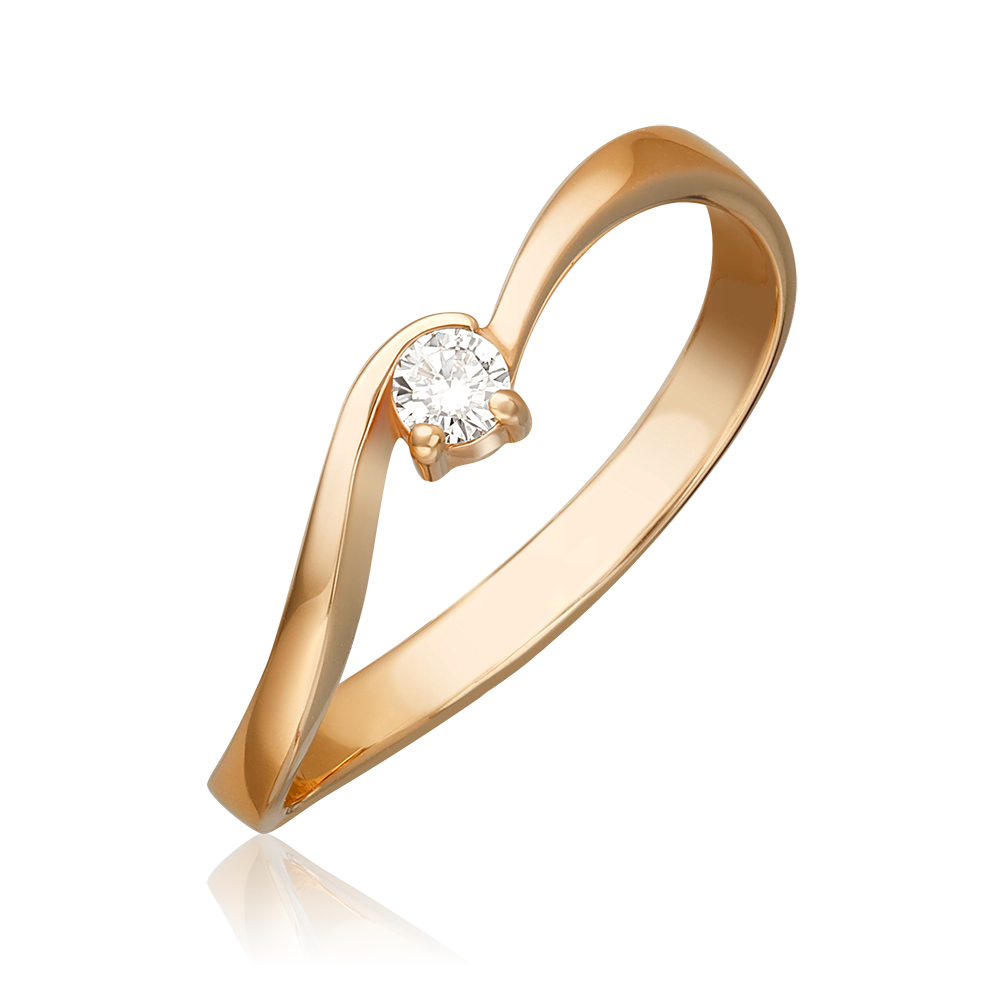 Кольцо из красного золота с бриллиантом 01-0533-00-101-1110-30